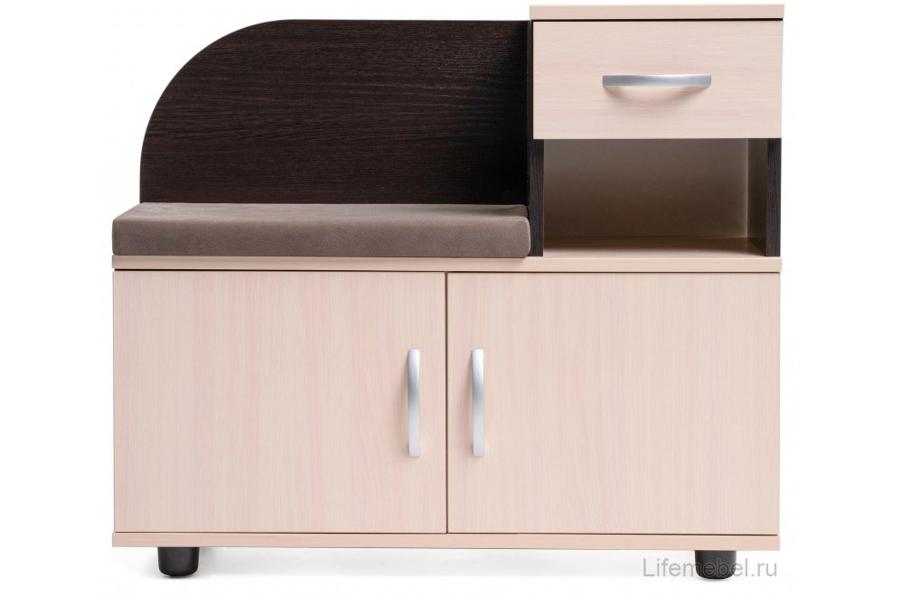 Обувница Аврора дуб млечный / венге  - Уцененный экземпляр