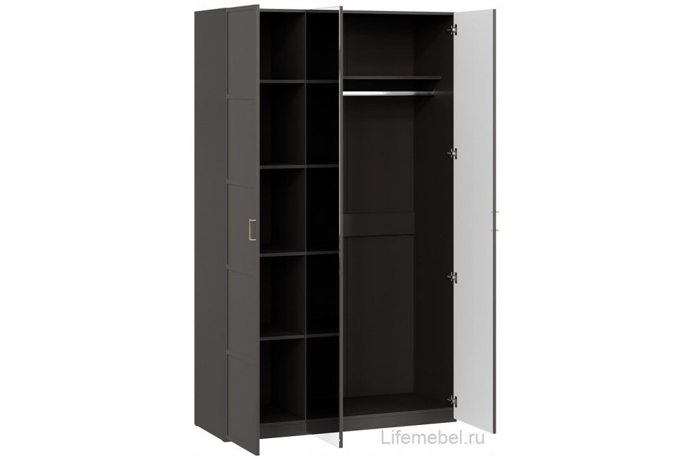 Шкаф Стелла комбинированный серый вулкан / фон серый  - Уцененный экземпляр