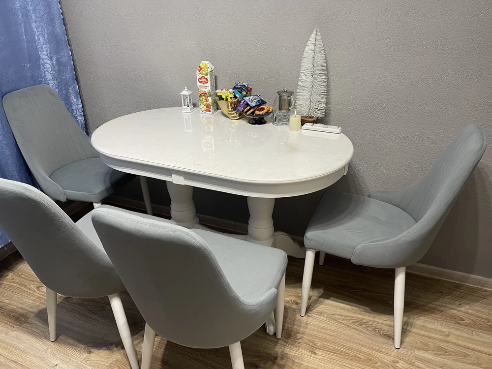 Стул на металлокаркасе Kora white / gray фото покупателя 4