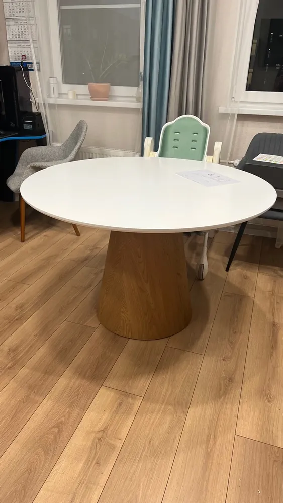 Стол Huge 120х75 white / brown фото покупателя 4