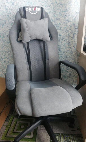 Компьютерное кресло Driver/Драйвер кожзам черный / ткань черный фото покупателя 24