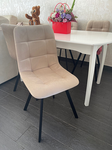 Стул на металлокаркасе Чилли синяя ткань / белый фото покупателя 170