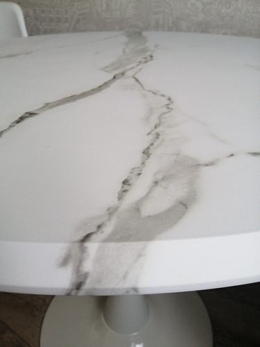 Стол Тулип 90х73 дуб вотан / белый  - Уцененный экземпляр фото покупателя 130