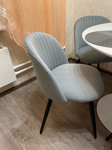 Стул на металлокаркасе Gabi dark beige / black / silver фото покупателя 908