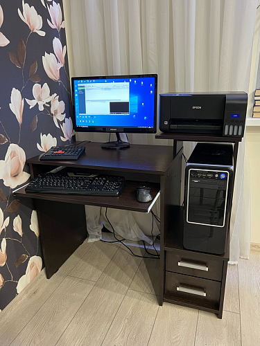 Стол компьютерный Джаз-24 правый белый фото покупателя 123