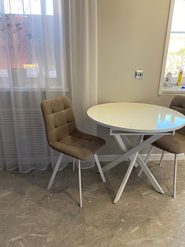 Стул на металлокаркасе Чилли синяя ткань / белый фото покупателя 476