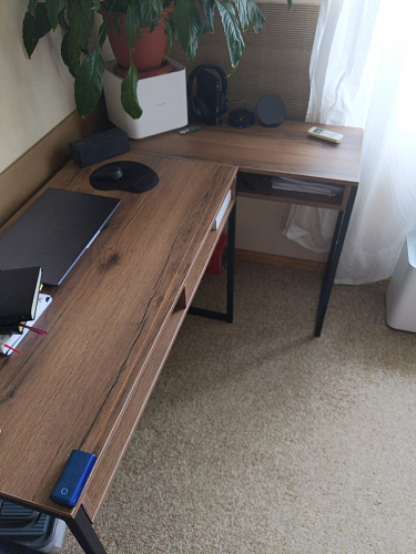 Письменный стол Леон Лофт дуб делано светлый / белый матовый фото покупателя 131