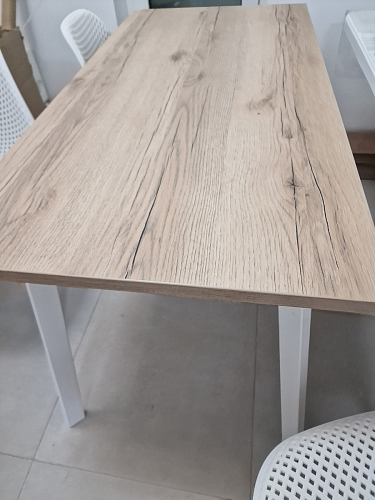 Стеклянный стол Фостер 120(160)х120х76 серый мрамор / черный фото покупателя 40