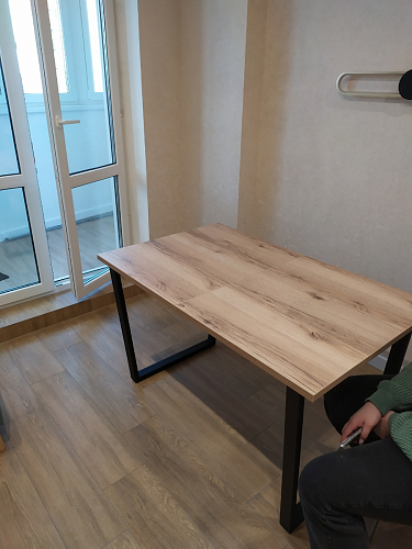 Деревянный стол Лота Лофт 120x75 дуб крафт табачный / черный матовый фото покупателя 478