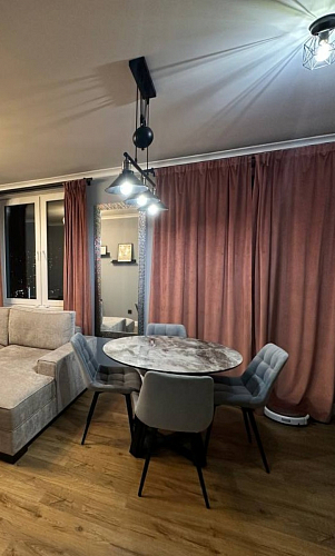 Стеклянный стол Норфолк d100 белый мрамор / черный фото покупателя 31