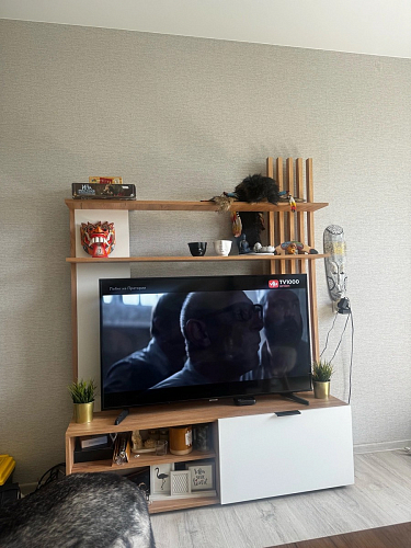 Готовая гостиная Бери дуб крафт золотой / белое дерево фото покупателя 5