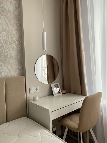 Стул на металлокаркасе Чилли синяя ткань / белый фото покупателя 8