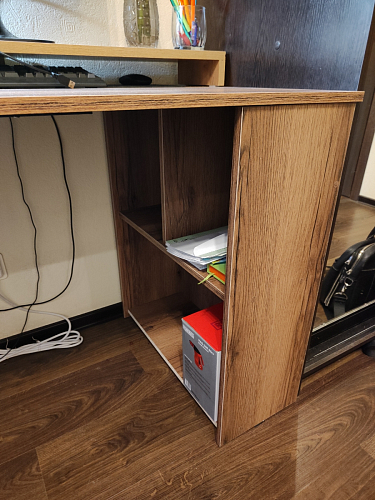 Письменный стол Битти Лофт 116х60х75 дуб делано светлый / белый матовый фото покупателя 35