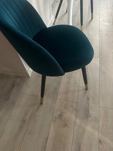 Стул на металлокаркасе Gabi 1 light blue / black / gold фото покупателя 587