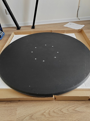 Стеклянный стол Норфолк d100 белый мрамор / черный фото покупателя 4