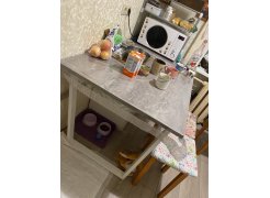 Деревянный стол Лота Лофт 120(160)х75 черный матовый / бетон светлый фото покупателя 633