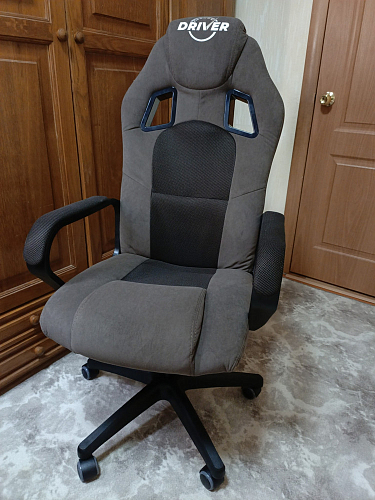 Компьютерное кресло Driver/Драйвер кожзам черный / ткань черный фото покупателя 33