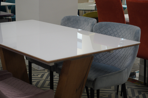 Стол на тумбе Иматра мрамор черный / черная шагрень из шоурума 1