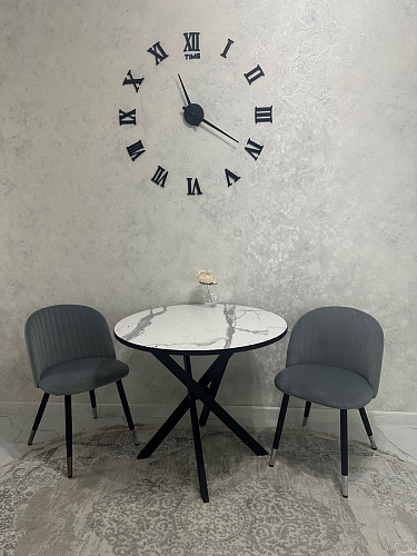 Стул на металлокаркасе Gabi dark beige / black / silver фото покупателя 800