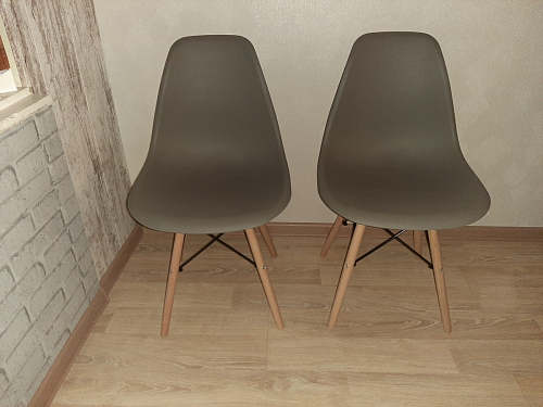 Пластиковый стул Eames PC-015 серо-голубой / дерево фото покупателя 211