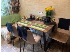 Деревянный стол Лота Лофт 120(160)х75 черный матовый / бетон светлый фото покупателя 687