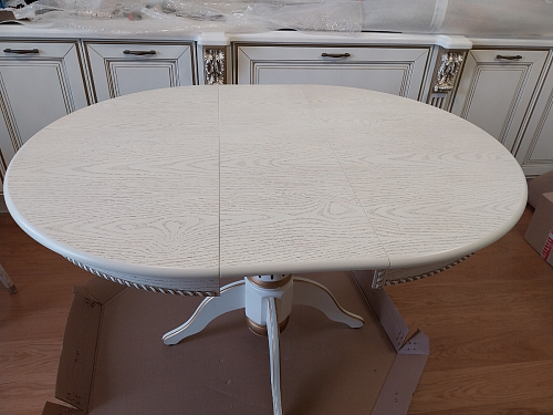 Деревянный стол Павия молочный / золото патина фото покупателя 2