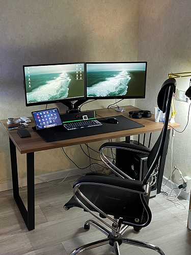 Деревянный стол Лота Лофт 120х75 белый матовый / дуб крафт золотой фото покупателя 536