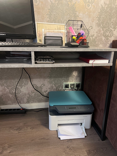 Письменный стол Леон Лофт дуб делано светлый / белый матовый фото покупателя 77