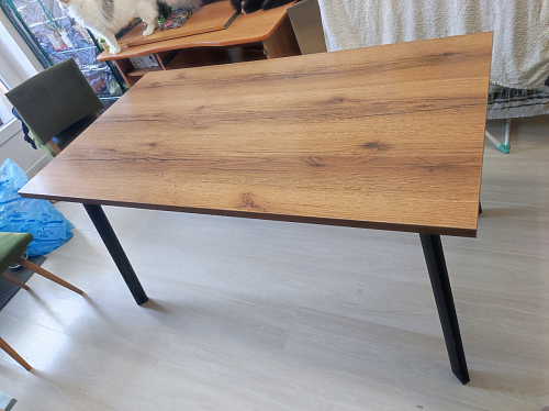 Стол Тринити Лофт 120 32 мм дуб галифакс табако / черный матовый фото покупателя 166