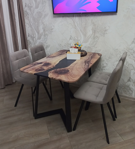 Стул на металлокаркасе Чилли черный / зеленый фото покупателя 910