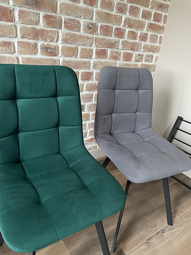 Стул на металлокаркасе Чилли синяя ткань / белый фото покупателя 674