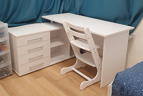 Компьютерный стол КСТ-109П правый дуб сонома / белый фото покупателя 41