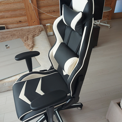 Компьютерное кресло Racer черное / голубое фото покупателя 113