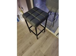 Барный стул Лофт кожзам темно-серый / черный матовый фото покупателя 79