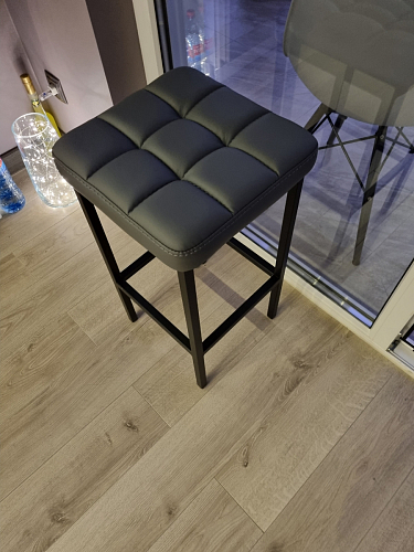 Барный стул Лофт ткань канди грей / черный матовый фото покупателя 80