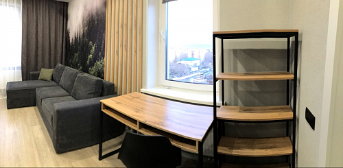 Письменный стол Леон Лофт черный матовый / дуб вотан фото покупателя 44