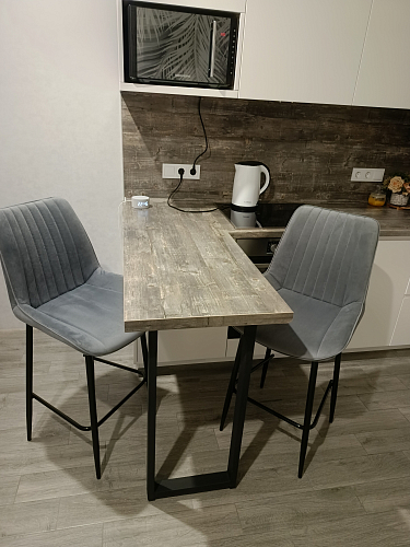 Полубарный стул Вейв бежевый велютто 05 / черный каркас фото покупателя 1