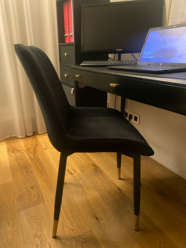 Стул на металлокаркасе Seda 01 blue / gold / black фото покупателя 8