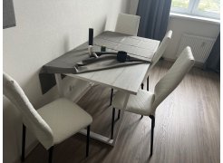 Деревянный стол Лота Лофт 120(160)х75 черный матовый / бетон светлый фото покупателя 201