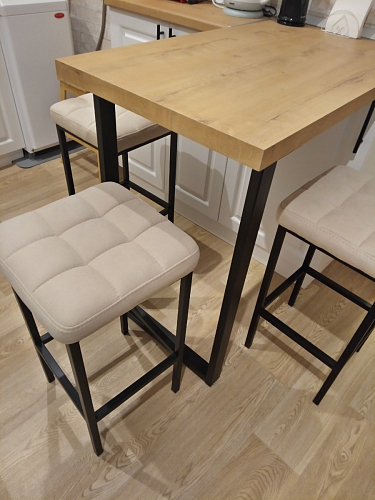 Барный стул Лофт микровелюр катания блэк / черный матовый фото покупателя 267