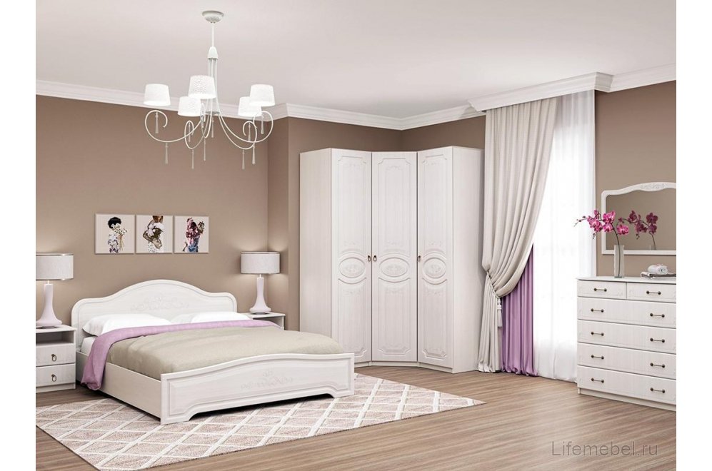 Шкаф угловой Кэт — 6 бодега / сандал белый