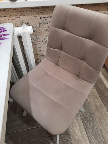 Стул на металлокаркасе Чилли синяя ткань / белый фото покупателя 251