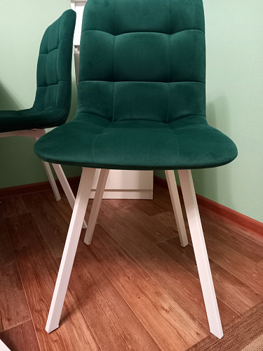 Стул на металлокаркасе Чилли синяя ткань / белый фото покупателя 274