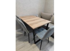 Деревянный стол Лота Лофт 120(160)х75 черный матовый / бетон светлый фото покупателя 21