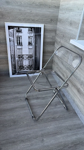 Пластиковый стул Fold складной clear gray-blue фото покупателя 31
