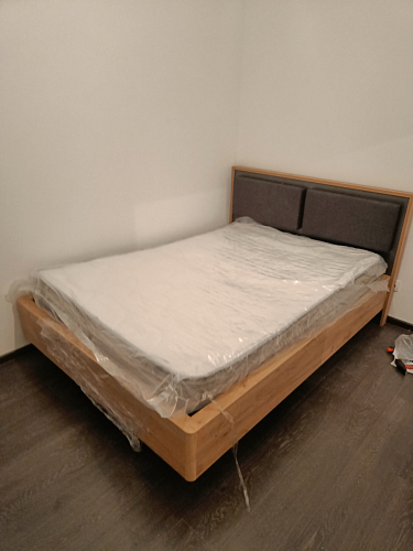 Двуспальная кровать Клауд 160х200 парящая дуб крафт золотой / антрацит фото покупателя 532