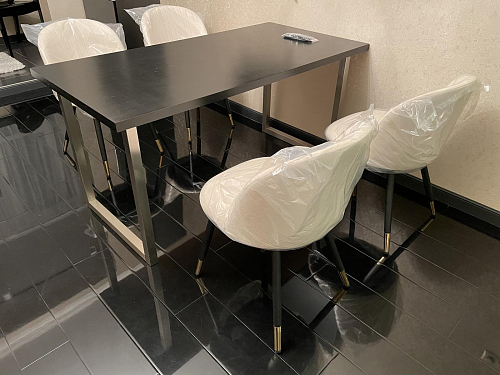 Стул на металлокаркасе Gabi dark beige / black / silver фото покупателя 890