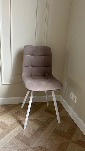 Стул на металлокаркасе Чилли К светло-серый велюр / черный каркас фото покупателя 225