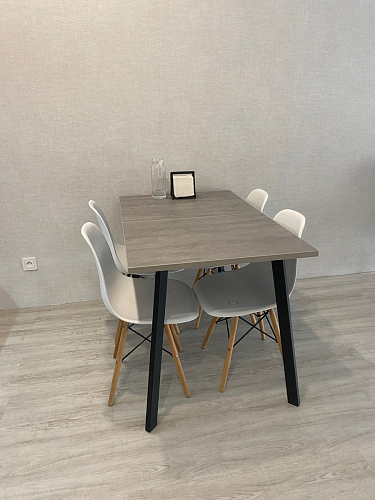 Стол Тринити Лофт 120 32 мм дуб галифакс табако / черный матовый фото покупателя 256