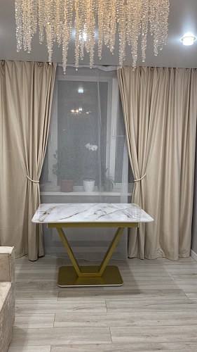 Стол на тумбе Бугун белый / золото фото покупателя 37